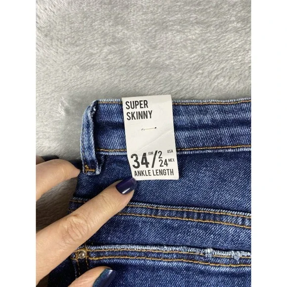 ZARA Trafaluc Denim Collection Women's Super Skinny Jeans US Size 2 (Pearls) NWT - Picture 15 of 16